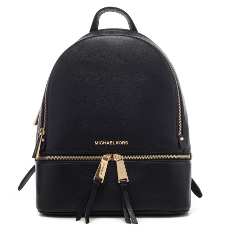 zaino donna rhea con zip in pelle martellata nero
