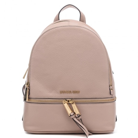 zaino donna rhea con zip in pelle martellata cipria