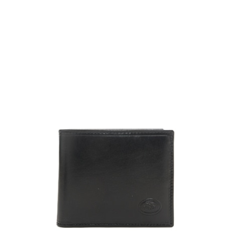 portafoglio uomo con porta monete con patta in pelle nero
