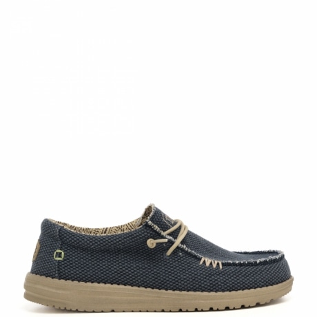 scarpe uomo wally braided slip on blu in tessuto