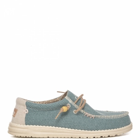 scarpe uomo wally braided slip on azzurro in tessuto