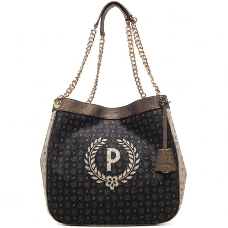 borsa a spalla donna avorio nero bronzo