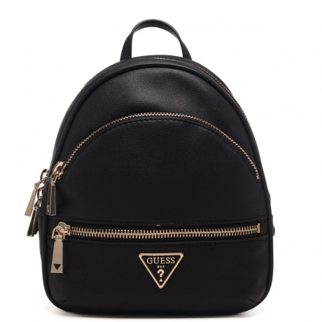 zaino donna small nero con tasche esterne e logo
