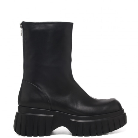 Stivaletti combat Glove in vera pelle nera