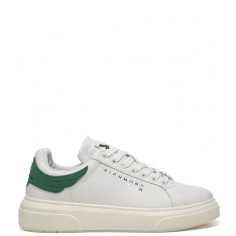 Sneakers Action Leather in pelle bianca e verde