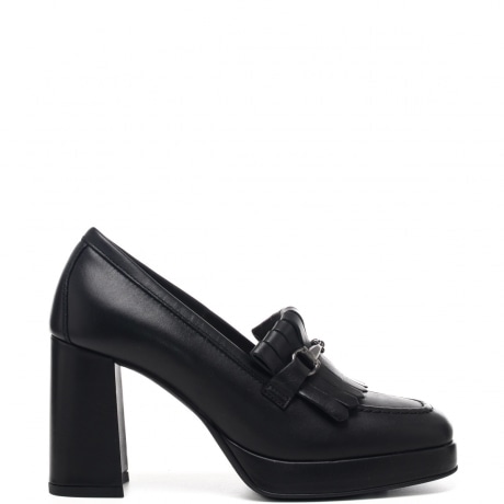 Décolleté donna in vera pelle nera
