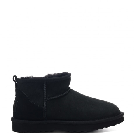 Scarpe donna in pelle scamosciata con montone interno nero