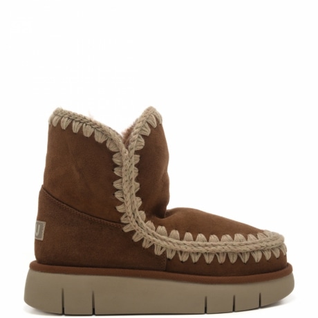stivaletti con pelliccia eskimo 18 platform cuoio