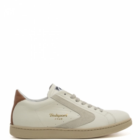 Sneakers uomo Tournament Mix nappa in suede bianco cognac