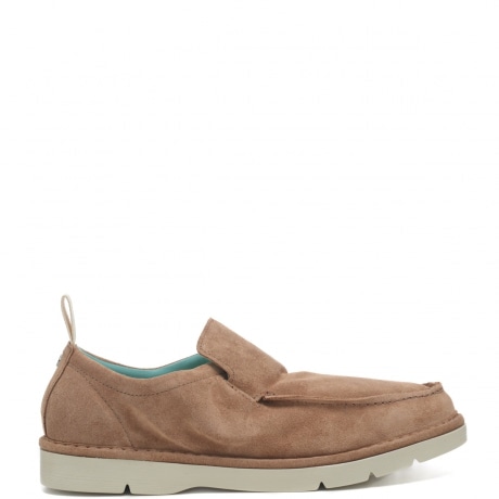 Mocassini uomo biscotto con calzata slip on in pelle