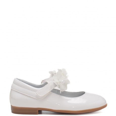 scarpe bimba con cinturino e dettaglio fiocco bianco