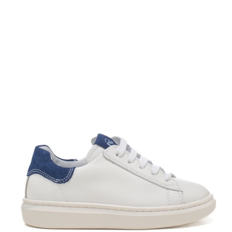 Sneakers bimbo bianche stringate con cerniera