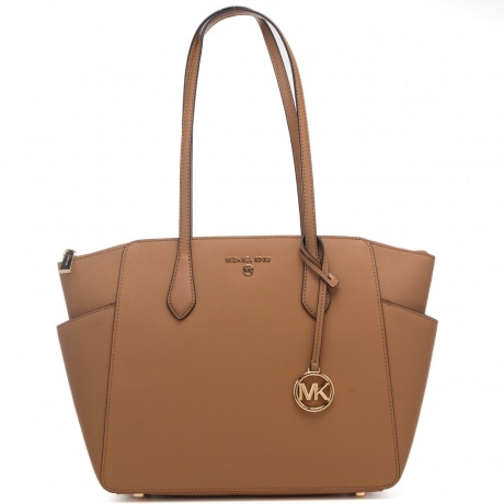 Borsa donna shopping media Marylin in pelle saffiano pale peanut