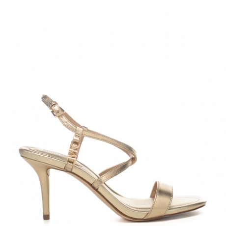 Sandali donna in pelle pale gold con cinturino al tallone