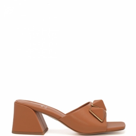 Sandali donna modello sabot cannella