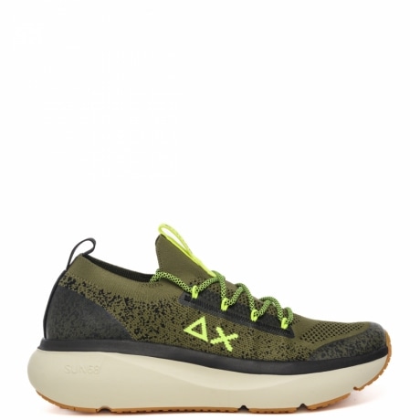 Sneakers running da uomo Jupiter Knit con maxi suola verde militare fluo