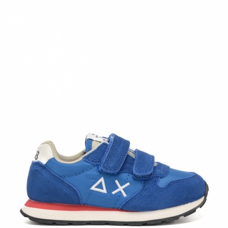 Sneakers da bimbo Tom Solid con strappi in velcro blu Royal