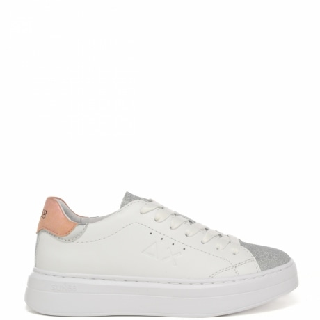 Sneakers da donna Grace Leather in pelle bianco fenicottero