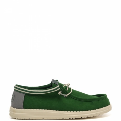 Mocassini da uomo Wally Letterman con strisce college bicolor deep green