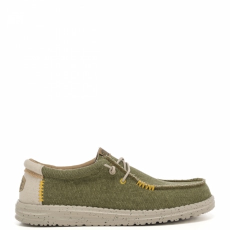 mocassini da uomo wally coastline jute in tessuto con lacci intrecciati verde olive