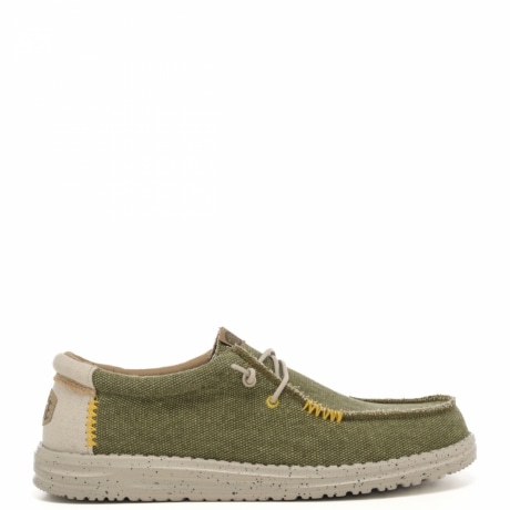 Mocassini da uomo Wally Coastline Jute in tessuto con lacci intrecciati verde olive