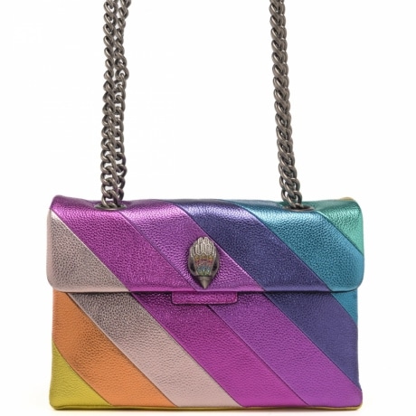 borsa a tracolla da donna kensington con tracolla a catena in pelle arcobaleno