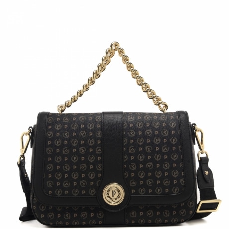 borsa a tracolla heritage con catena e tracolla nero