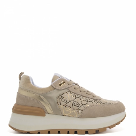 sneakers da donna amazing 24 con lacci in tessuto beige savana