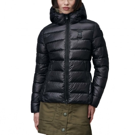 giubbino corto da donna caroll imbottito in ovatta nero con interno beige