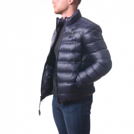 giubbino corto da uomo belmont imbottito in piuma blu