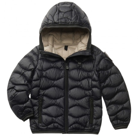 Giubbotto da bambina  LOWELL  IMBOTTITO PIUMA NERO INTERNO BEIGE
