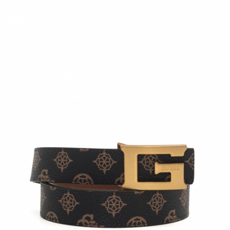 cintura da donna kuba belt con chiusura a incastro e fibbia logo mocha