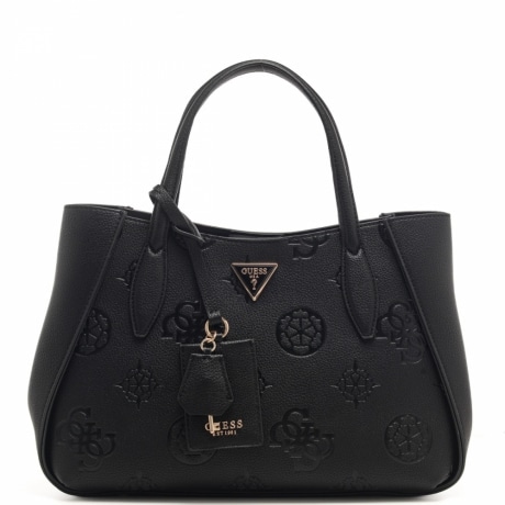 borsa a mano da donna keandra satchel con tracolla e trama logata nera