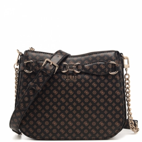 borsa a tracolla da donna arlena logo crossbody hobo con tracolla e trama logata mocha logo
