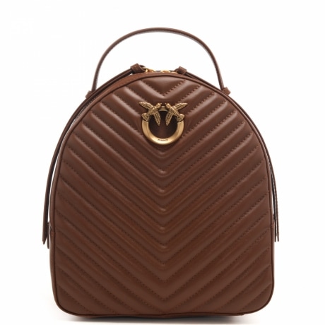 zaino da donna love click classic backpack in pelle marrone cuoio