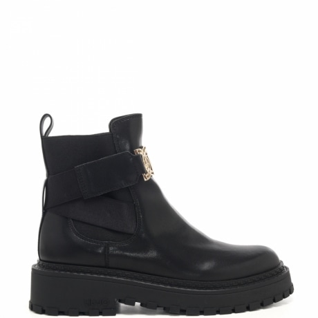 stivaletti chelsea da donna rumi 20 con fasce elastiche e fibbia logo nero black