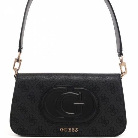 borsa a spalla da donna mietta flap shoulder bag con tracolla e trama logo 4g coal