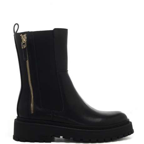 stivaletti chelsea da donna con fasce elastiche e cerniera nero black