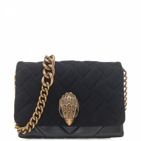 borsa a spalla da donna mini kensington kurt in pelle con logo nera