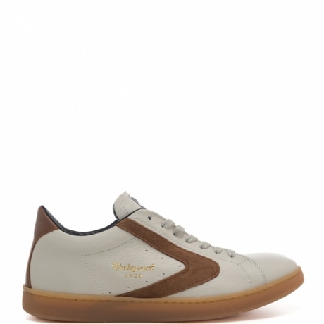 sneakers da uomo tournament classic in pelle bianco cognac