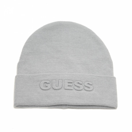 cappello da donna in tessuto con logo e risvoltino grigio