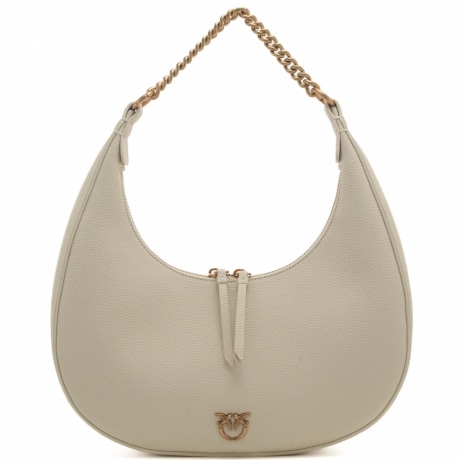 borsa a mano da donna brioche hobo in vera pelle bottalata bianco e oro