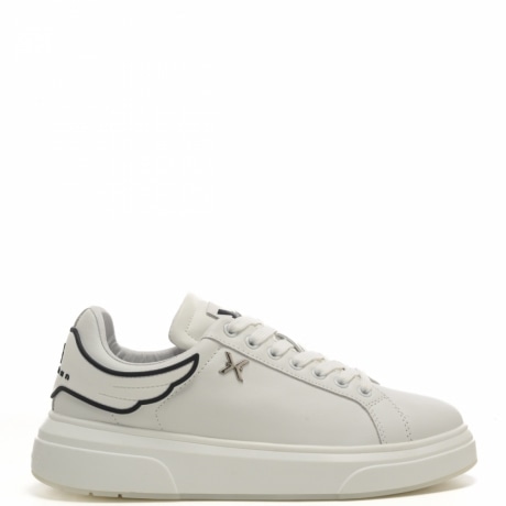 sneakers da uomo eco leather in vera pelle bianca 