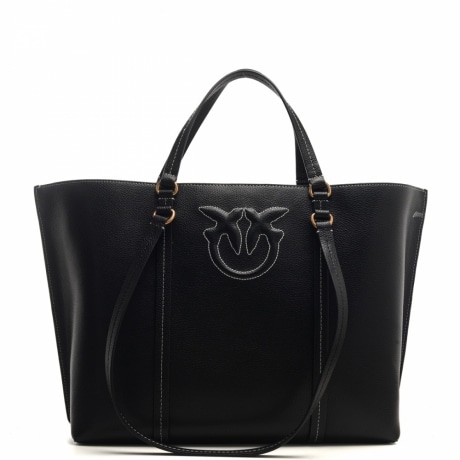 shopping bag miranda shopper big in pelle nero oro