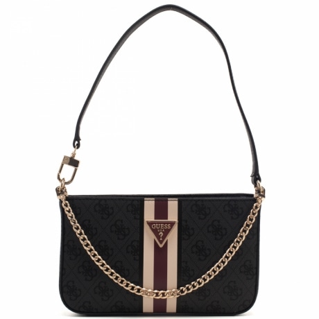 borsa a spalla con catena e fascia frontale a contrasto coal logo