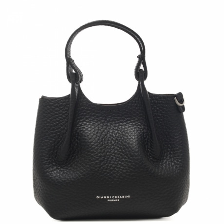 borsa a spalla con tracolla in pelle nero castoro
