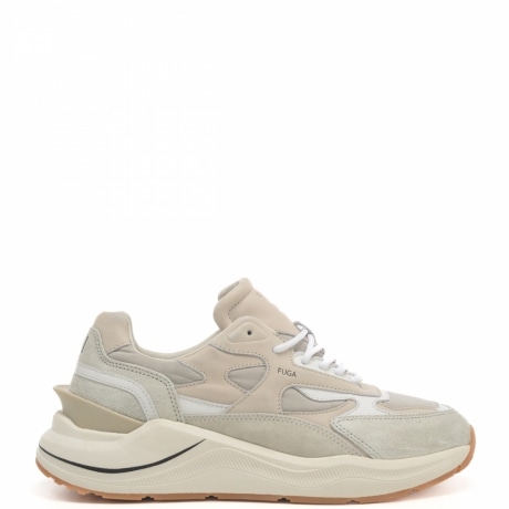 Sneakers da uomo con dettagli in suede e pelle bianche 