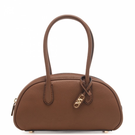 borsa a spalla in vera pelle martellata con chiusura con zip luggage 