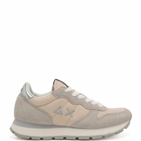 sneakers da donna ally solid nylon con logo sulla parte esterna e sul retro bianco panna 