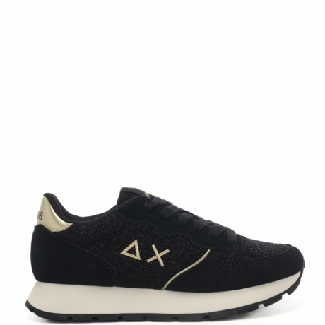 sneakers da donna ally glitter textile con logo sulla parte esterna e sul retro nero 